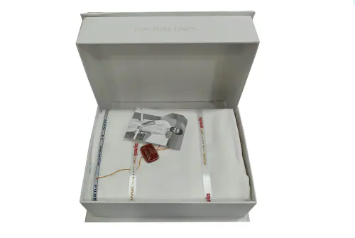 Raymond 100% Pure Linen Shirt Pant Fabric Box (Unstitched, All Weather Fabric, White Shirt+ White Trouser)