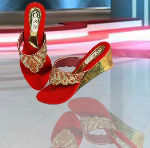 R.N FOOTWEAR Stylish Footwear Sandal For Women - Soft & Comfortable Women Flip Flop Slipper | Ethnic Sandals | Sandal For Girls | Indian Style Sandals | Flats For Womens | Fancy Sandal (Red) (UK 8)