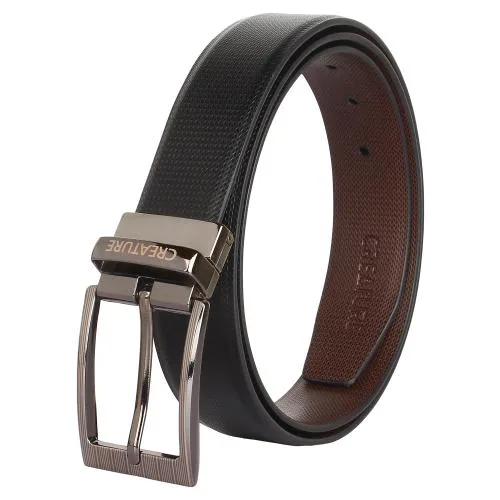 Creature Men's Reversible Leather Formal Belts(Color-Black/Brown||BL-024)