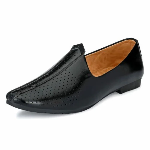 KIATU Ethnic and Traditional Wedding Attractive Black Stylish Casual Shoes for Men