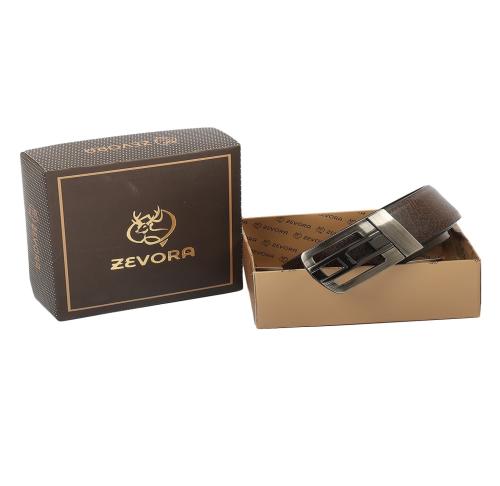 ZEVORA Men Brown & Black Solid Reversible Belt