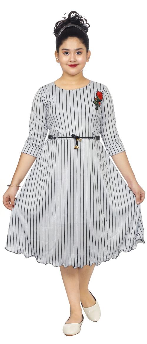 DIGIFASHION Girls Multicolored Designer Cotton Frock