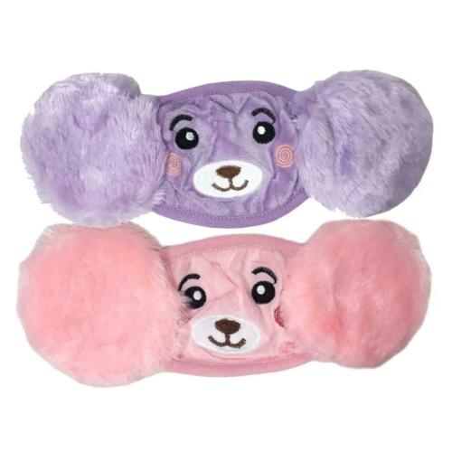 UPAREL Purple, Blue Boys And Girls CarToon Print Warm Winter Face Mask With Earmuffs (2 pc.)