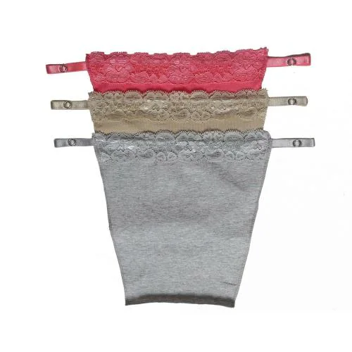 Finesse Miracle Cami Cotton Clip-on Mock Camisole Set Of 3-Beige, Pink & Grey