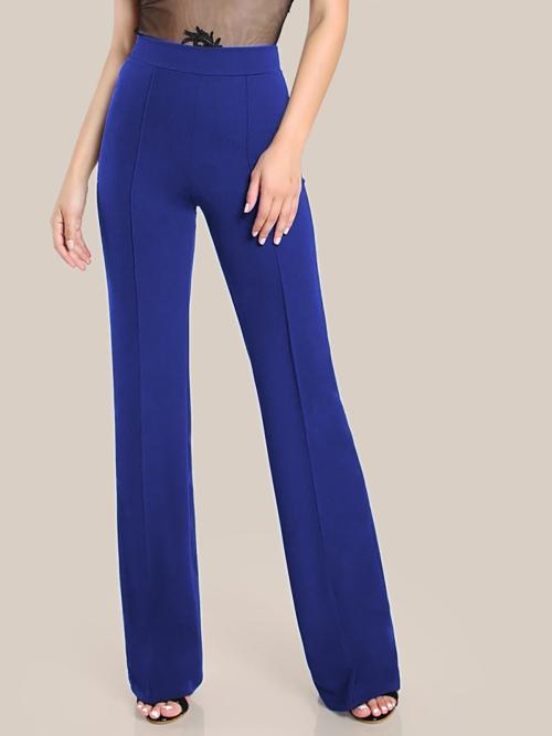 Women Regular Fit ROYAL BLUE Viscose Rayon Trousers