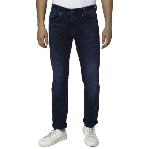 Mufti Dark Indigo Blue Straight Fit Denim Deluxe Stretch Jeans