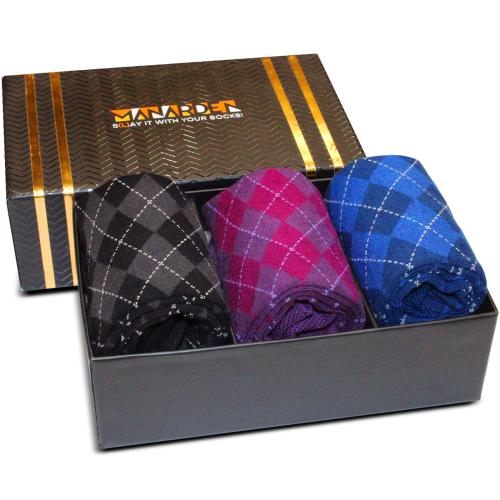 Man Arden Harmonious Hue Designer Edition Men Socks Gift Box Collection, World's Finest Cotton (Combo of 3 | Size: Free Size | Color: Multicolor | Length: Regular)