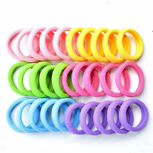 Undertree Premium 30 Pcs Multicolor Elastic Hair Ties Hair Ties Bands Rope  No Crease Elastic Fabric Large Cotton Stretch Ouchless Ponytail Holders -  JioMart