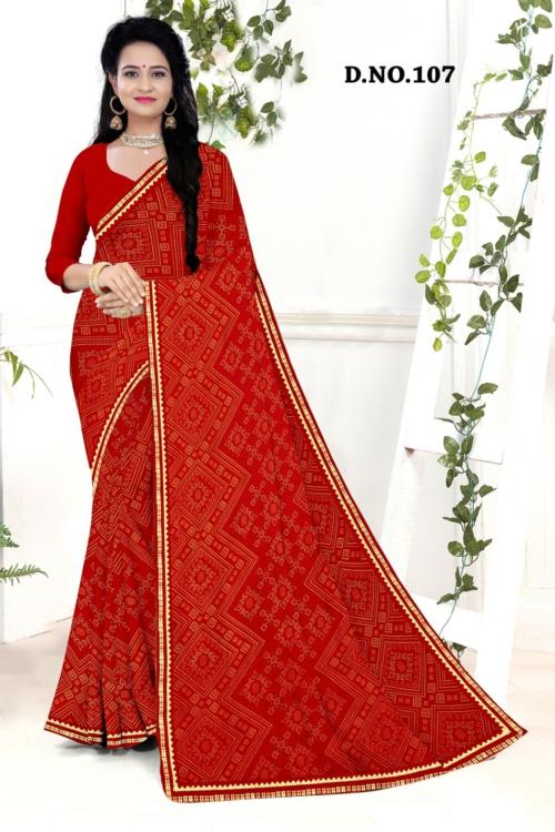 RADHA KRISHNA EXPORTS Women Printed (Bandhani), Lace Border Silk Saree without blouse