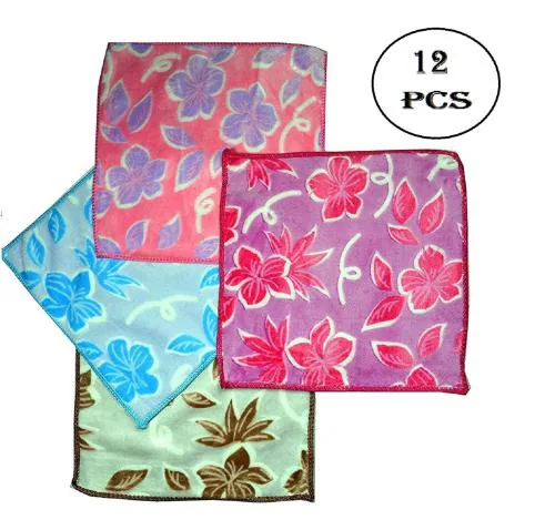 handkerchief for babies | ladies and kids hanky | colorful and soft| Combo pack of 12