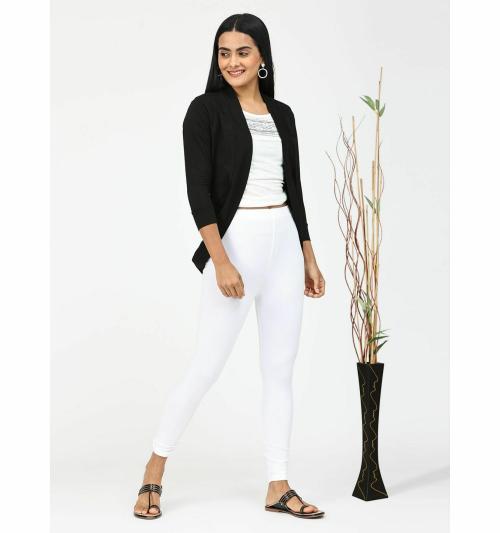 Robinbosky Women's Premium Cotton Lycra Long Shrugs for Women_Pack of 1_Black_M