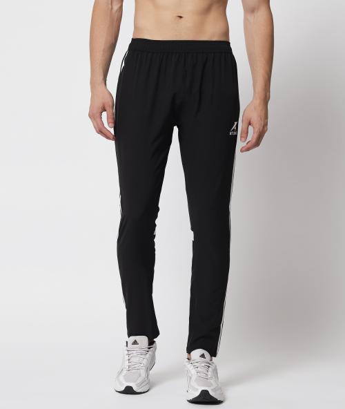 My Swag Men's Black Color Solid Regular Fit Training Running Track Pants