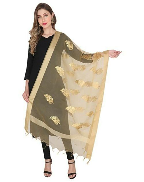 Buy Aroopa Womens Gold Organza Silk Dupatta Online at Best Prices in ...