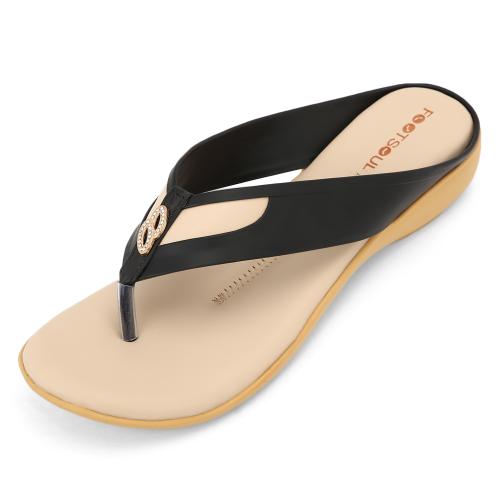 Footsoul Carnival Women'S Slipper (Black) (FSL-428-6)