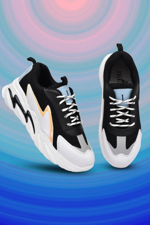 Jeevi Women's fashionable Gym & Training , Jogging, Outdoor Shoes For Women (Black)