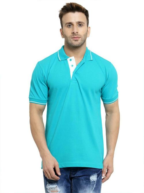 SCOTT INTERNATIONAL Men Electric Green with white Regular Fit Polo T-shirt