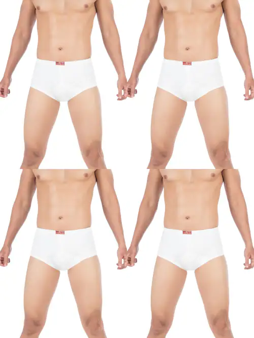 VIP GOLD WHITE MENS COLOR BRIEF PACK OF 4