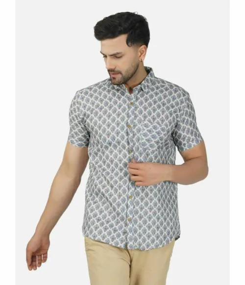 BASE 41 Slim Fit Printed Shirt for Men