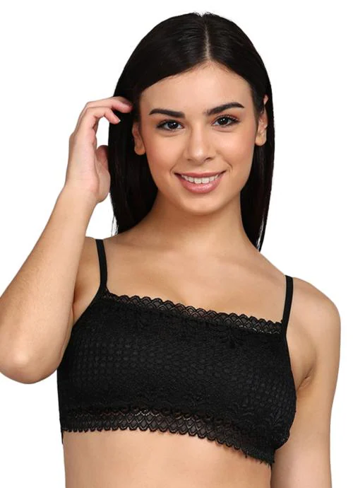 SheBae Female Bra (Girls Cropped top) Removable Padded Full Coverage Excellent Fitting Fancy Lace Design Everyday Use Bralette Bra for Women & Adults elastic Hook free Daily Use Undergarments Incomplete