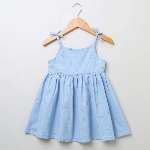 Sweetlime By AS Light Blue Organic Cotton Dress.Baby girls dress, girls frock, Kids Frock & Dress, Baby Girls Frocks, Girls Frocks & Dresses.