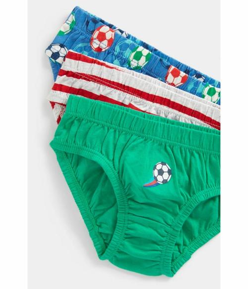 Mothercare Boys Football Print Brief-Pack of 5-Multi