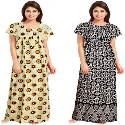 Sajao Creation Women Nighty Set (Multicolor)