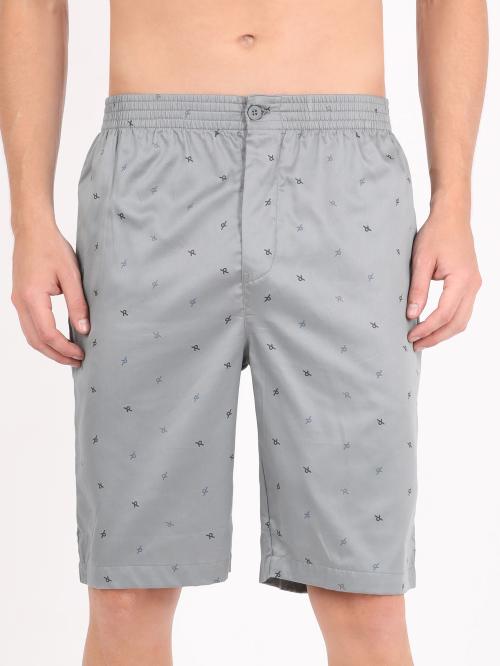 jockey Men Performance Grey Assorted All Over Print Cotton Bermuda Shorts