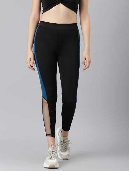 Aarika Women's Black-Blue Color Track Pant