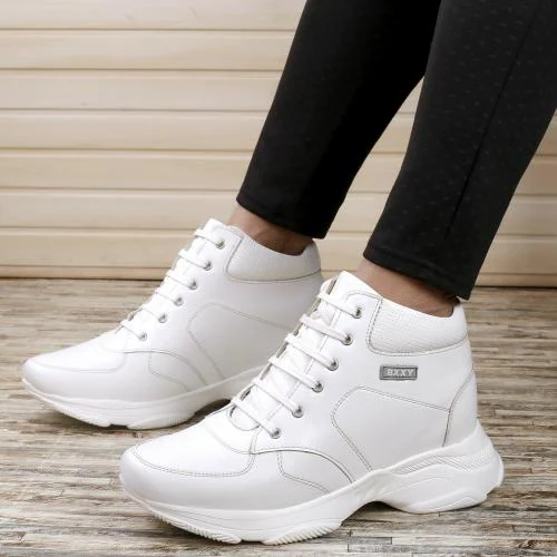 Floarkart Men Lace-Ups Casual Boots (White)