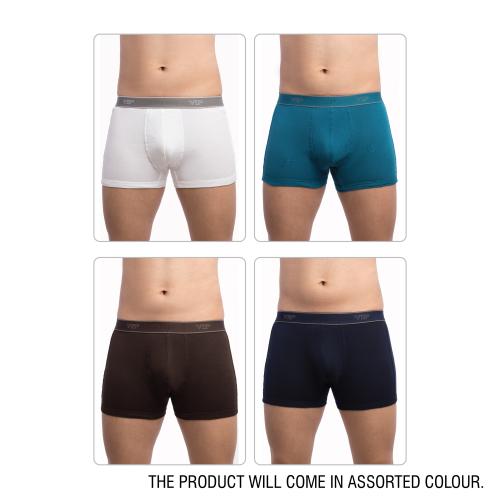VIP Men's Assorted Regal 1301 Cotton Pack of 4 Trunk
