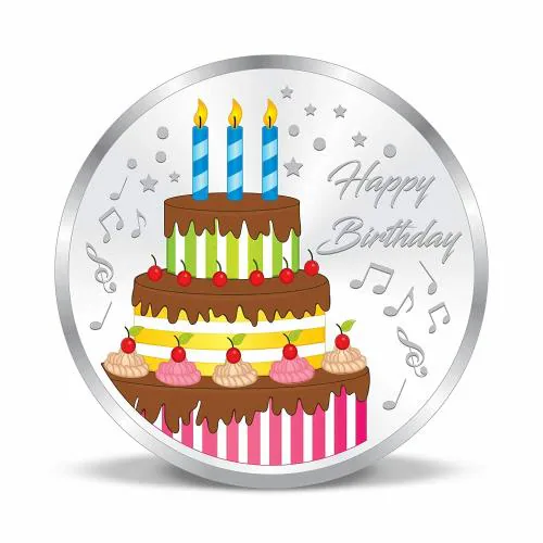 ACPL Precious Moments BIS Hallmarked 20 gm Silver Coin Happy Birthday Celebration Ceremony Gift 999 Pure