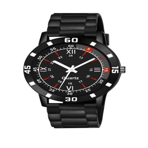 OMXIM New Stylish Analogue Watches Wrist Watch Pu Rubber Belt Watch Black Colour Watch For Men & Boys