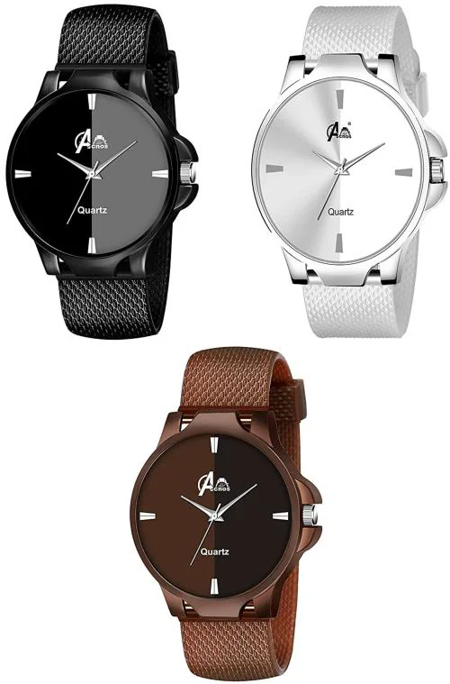 Acnos Analog Multicolor Dial Multicolor Strap Watch For Men - (AC-251-253-254)