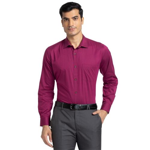 Park Avenue Men Fancy Maroon Formal Shirt