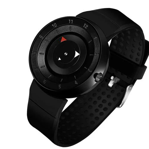 Acnos Analog Black Dial Black Strap Watch For Men - (BLACK-DEYZON)