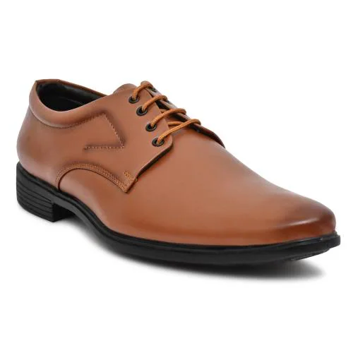 HIDA Genuine Leather Lace up Formal Shoes for men (Tan)