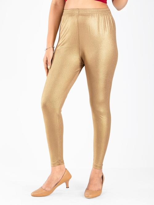 Belonas Women Gold Solid Cotton Blend Ankle Length Western Wear Legging (Xl) Pack Of 1