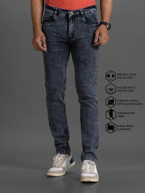 LZard Men GreySlim Clean Look Stretch Jeans