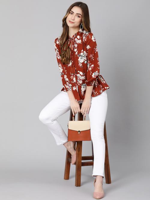 Oxolloxo Boom bee floral print women top