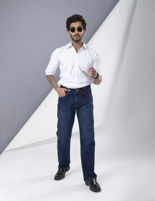 FORGIVE Boot Cut Style Men's/Boys Denim Jeans | Perfect for Casual Wear (Blue-34)