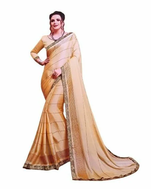 PRO CLOTH Traditional saree for women ! Office Wear Saree ! Simple Saree For Girls & Women (Crem)