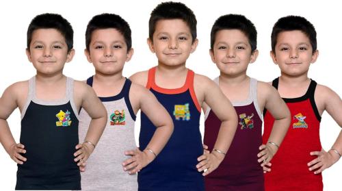 Renox Boys Multicolor Cotton Pack Of 5 Vest (3-4 Years)