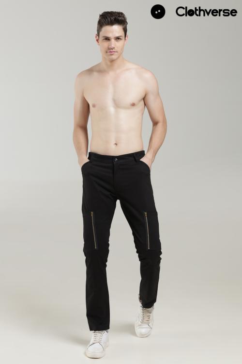 Clothverse Mens Cargo Trousers | Size-36 | Color-Beige|