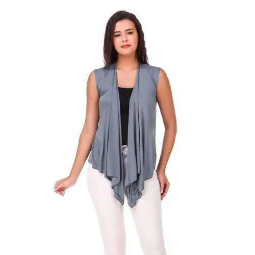 Chiku Cherry Women polycotton Grey Color Cut Sleve shrug size XL