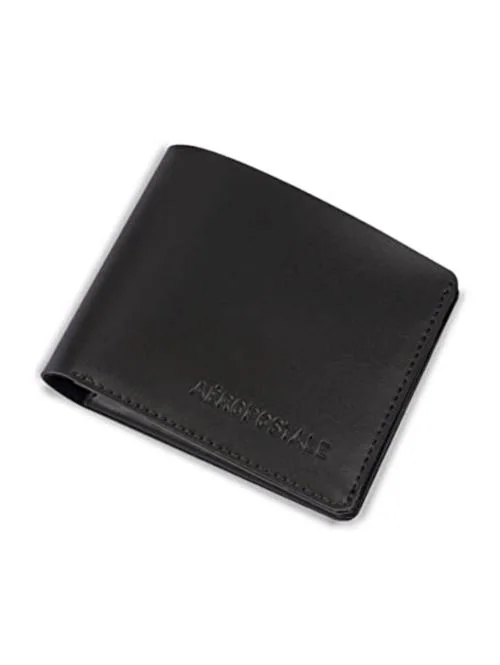 Aeropostale Black Vegan Leather Mens Wallet