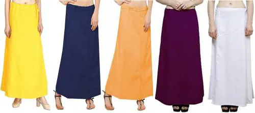 Gugaliya White Pure Cotton Pack Of 5 Petticoat