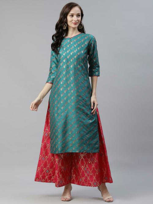 Buy Ziyaa Women's Green Printed Kurta Palazzo Set Online at Best Prices in India JioMart.
