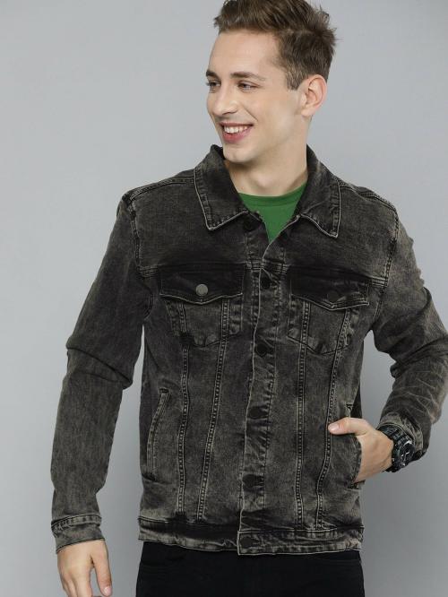 Klizen Men Grey Cotton Jacket