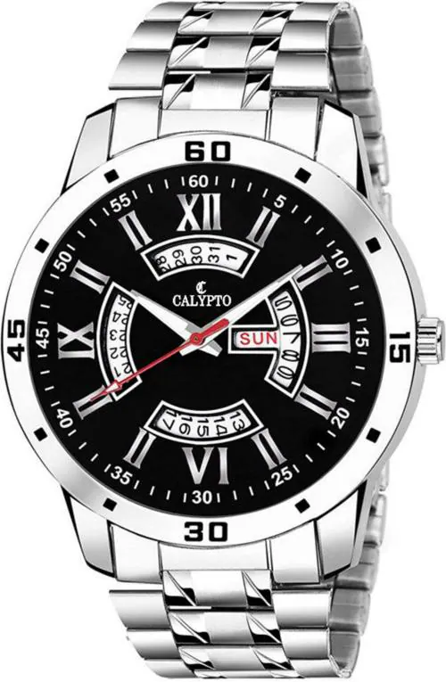 CALYPTO Analog Black Dial Silver Strap Watch For Men ST- 326