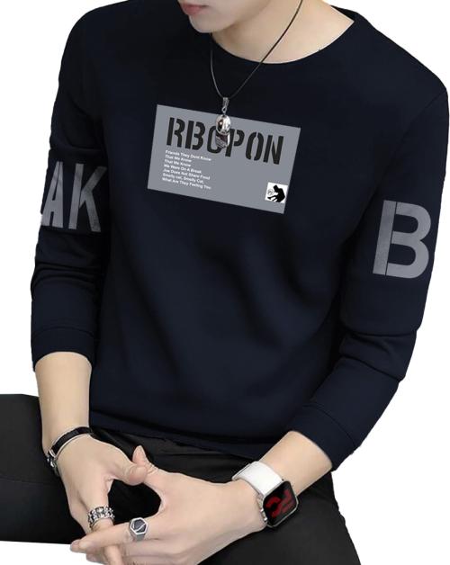 FastColors Round Neck Full Sleeve DarkBlue T-Shirt